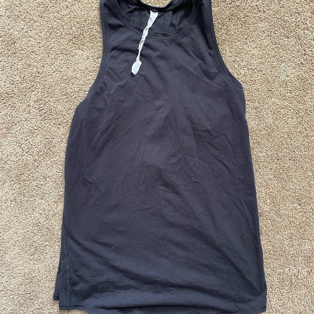 lululemon black open back tank top